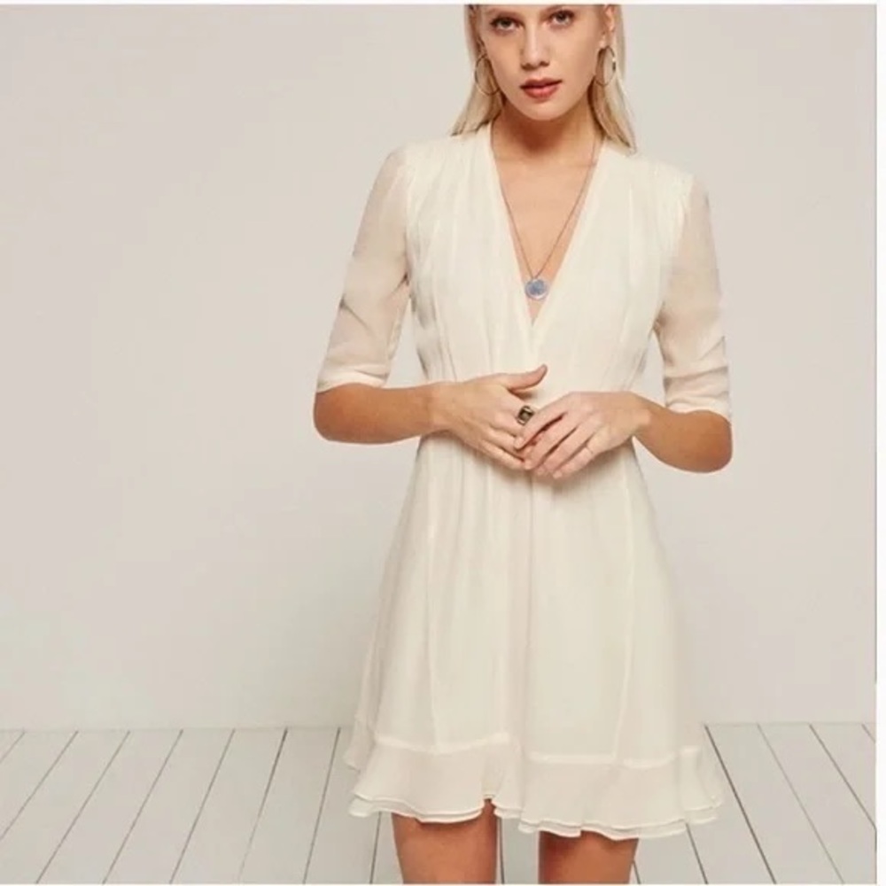 Reformation Leah Dress in Ivory/White - Size 2